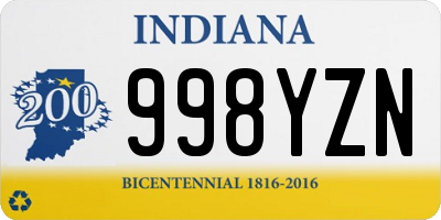 IN license plate 998YZN