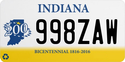 IN license plate 998ZAW