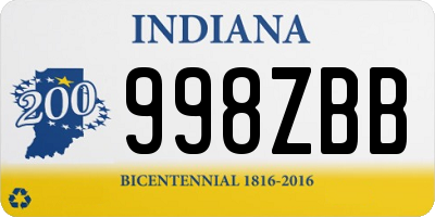 IN license plate 998ZBB