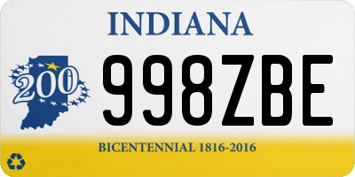 IN license plate 998ZBE