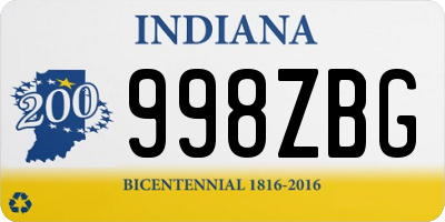 IN license plate 998ZBG