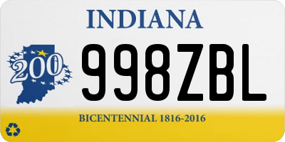 IN license plate 998ZBL