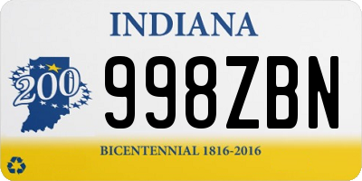 IN license plate 998ZBN