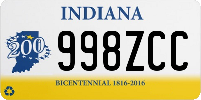 IN license plate 998ZCC