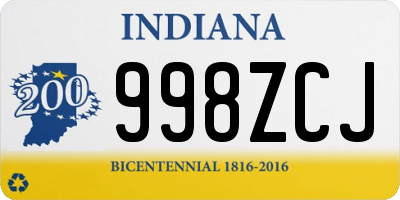 IN license plate 998ZCJ