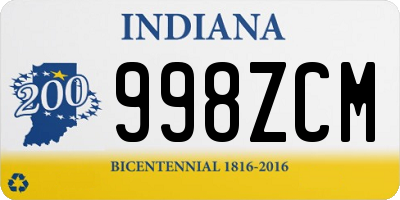 IN license plate 998ZCM