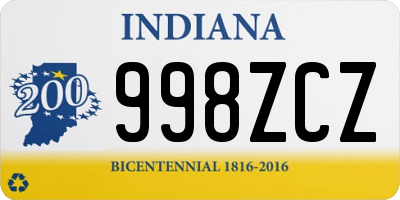 IN license plate 998ZCZ