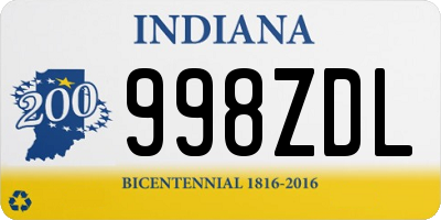 IN license plate 998ZDL