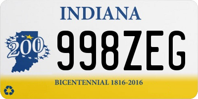 IN license plate 998ZEG