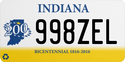 IN license plate 998ZEL