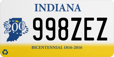 IN license plate 998ZEZ