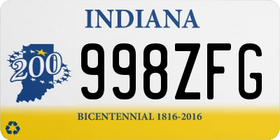 IN license plate 998ZFG