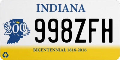 IN license plate 998ZFH