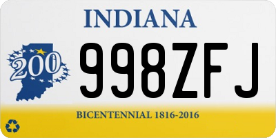 IN license plate 998ZFJ