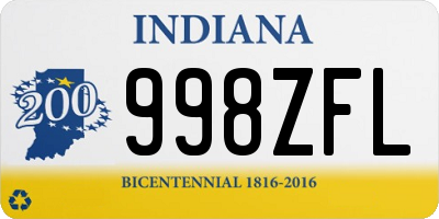 IN license plate 998ZFL