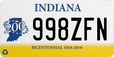 IN license plate 998ZFN