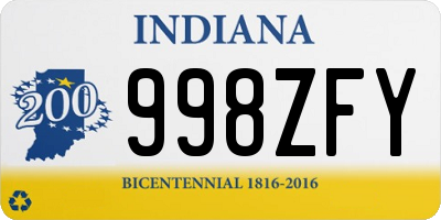 IN license plate 998ZFY