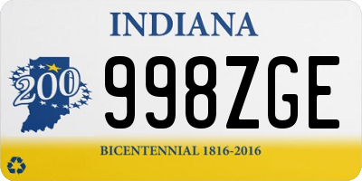 IN license plate 998ZGE