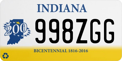 IN license plate 998ZGG