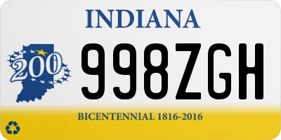 IN license plate 998ZGH