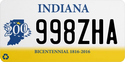 IN license plate 998ZHA