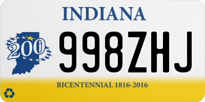 IN license plate 998ZHJ