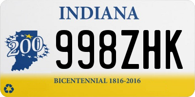 IN license plate 998ZHK