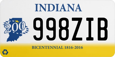 IN license plate 998ZIB