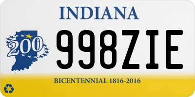 IN license plate 998ZIE