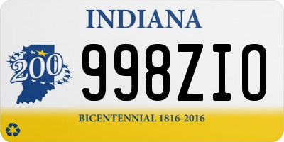 IN license plate 998ZIO