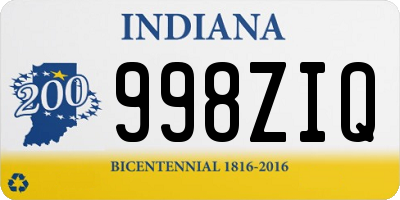 IN license plate 998ZIQ