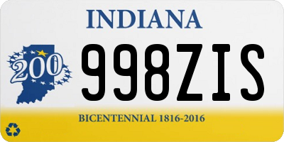 IN license plate 998ZIS