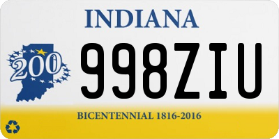 IN license plate 998ZIU