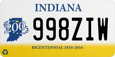 IN license plate 998ZIW