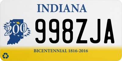 IN license plate 998ZJA