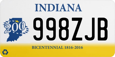 IN license plate 998ZJB