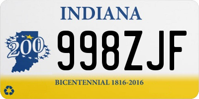 IN license plate 998ZJF