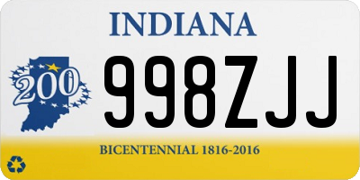 IN license plate 998ZJJ