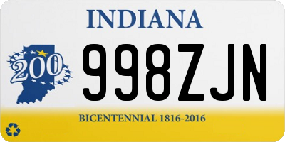 IN license plate 998ZJN