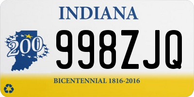 IN license plate 998ZJQ