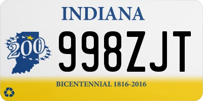 IN license plate 998ZJT