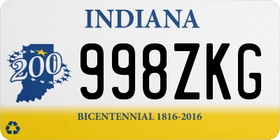 IN license plate 998ZKG