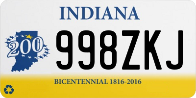 IN license plate 998ZKJ