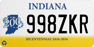 IN license plate 998ZKR