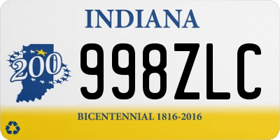 IN license plate 998ZLC