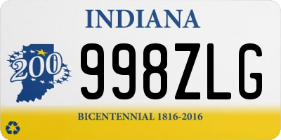 IN license plate 998ZLG