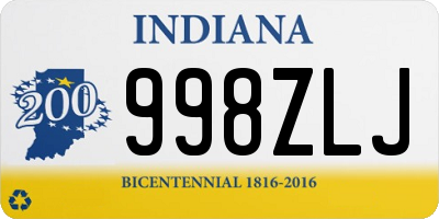 IN license plate 998ZLJ