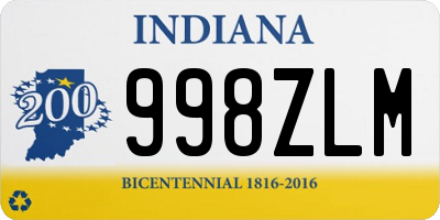 IN license plate 998ZLM