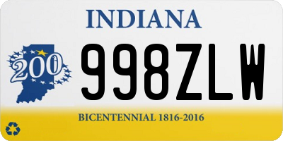 IN license plate 998ZLW