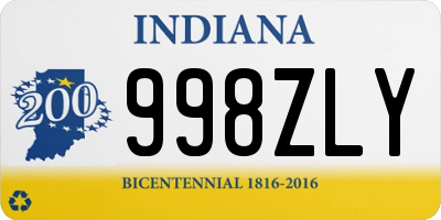 IN license plate 998ZLY